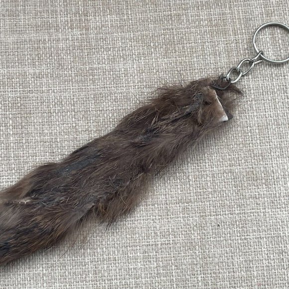 Real Fur Keys Holder Brown Fur Keychain handmade Key ring - Picture 4 of 8